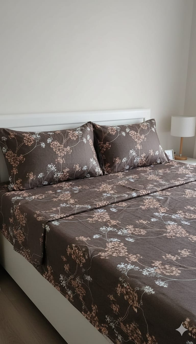 Premium Cotton silk Double Bedsheet with 2 Pillow Covers set – Soft, Breathable & Modern Print - 6