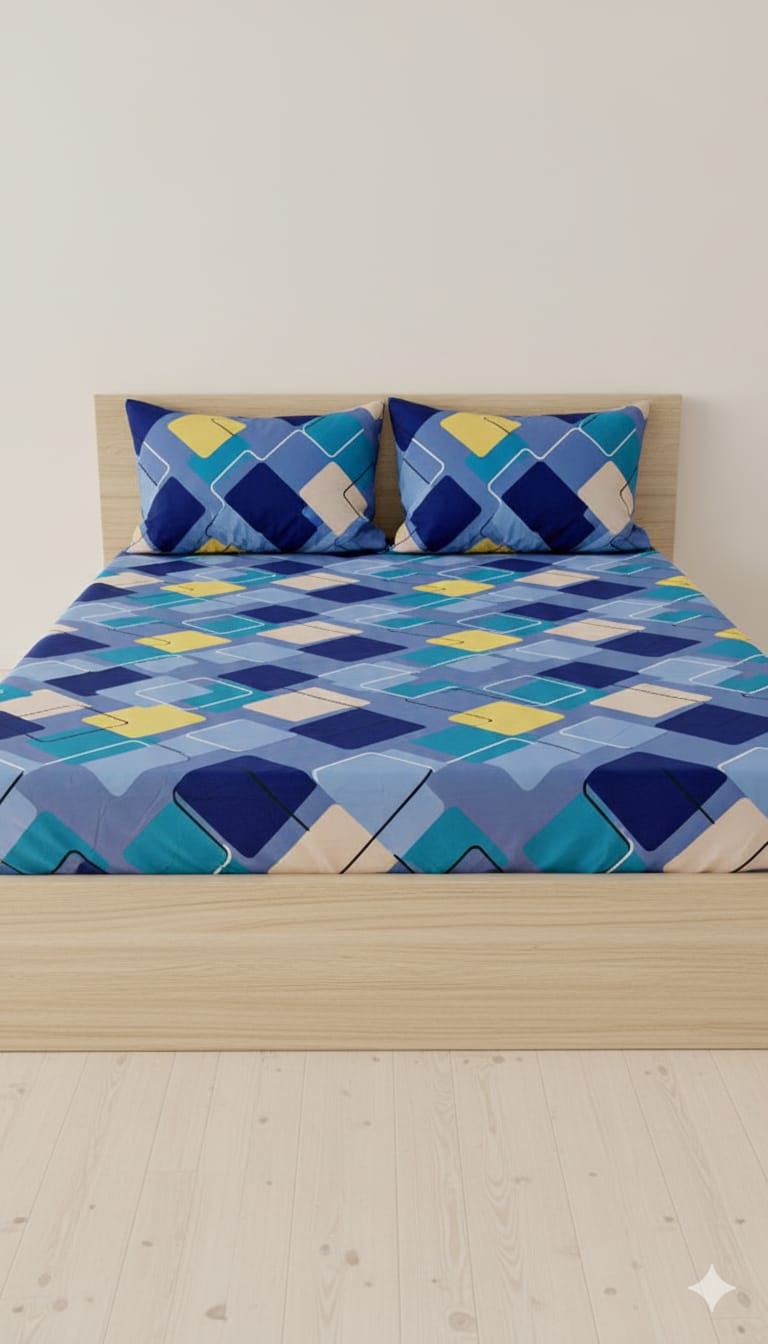 Luxury Fitted Bedsheet with All-Around Elastic – Smooth & Comfortable