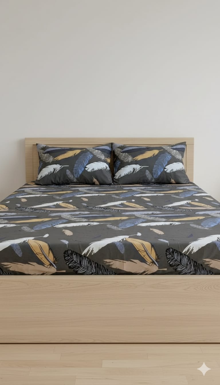 Luxury Fitted Bedsheet with All-Around Elastic – Smooth & Comfortable