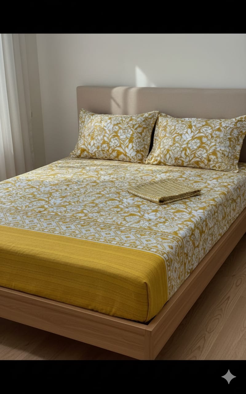 Luxury Fitted Bedsheet with All-Around Elastic – Smooth & Comfortable