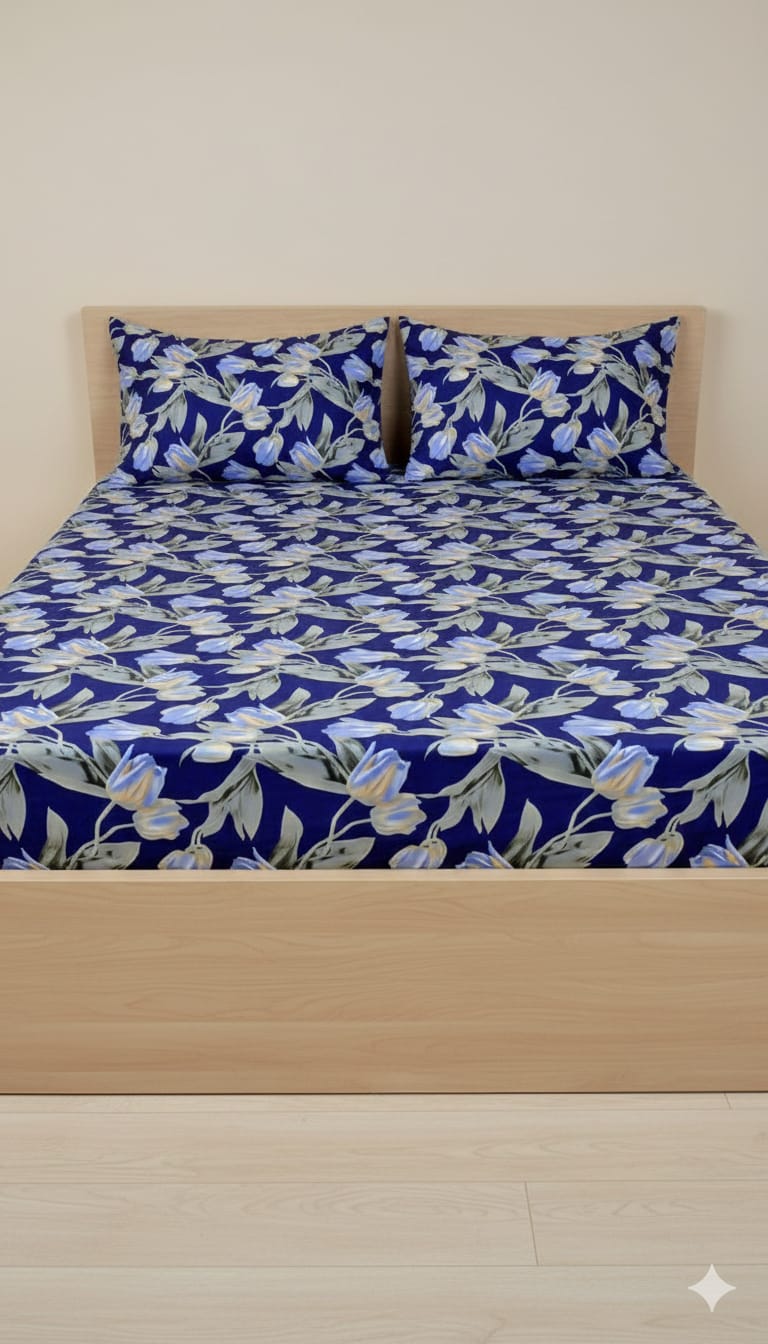 Luxury Fitted Bedsheet with All-Around Elastic – Smooth & Comfortable