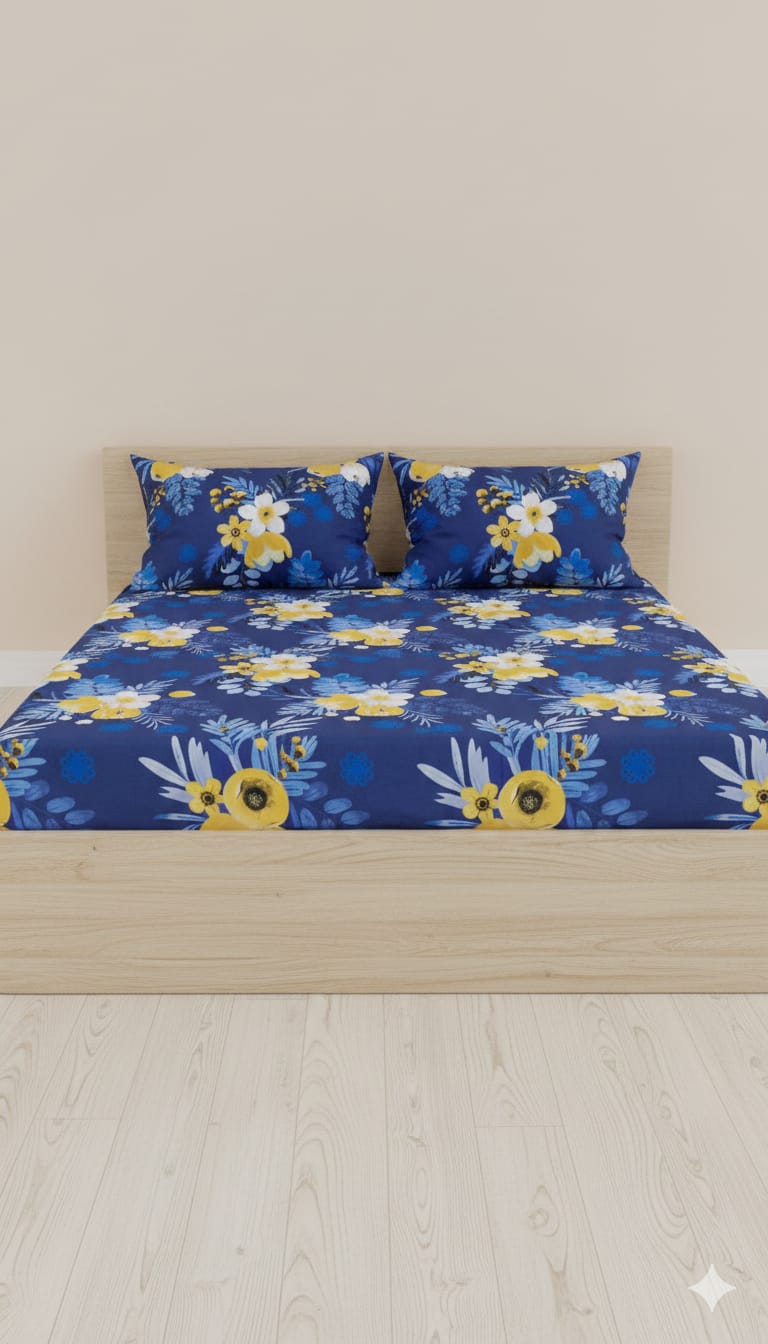 Luxury Fitted Bedsheet with All-Around Elastic – Smooth & Comfortable