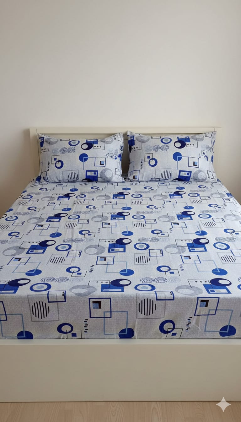 Luxury Fitted Bedsheet with All-Around Elastic – Smooth & Comfortable