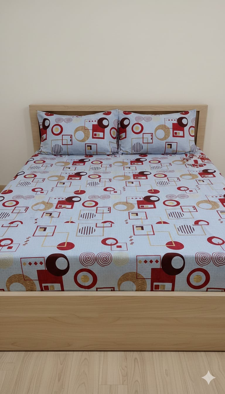 Luxury Fitted Bedsheet with All-Around Elastic – Smooth & Comfortable