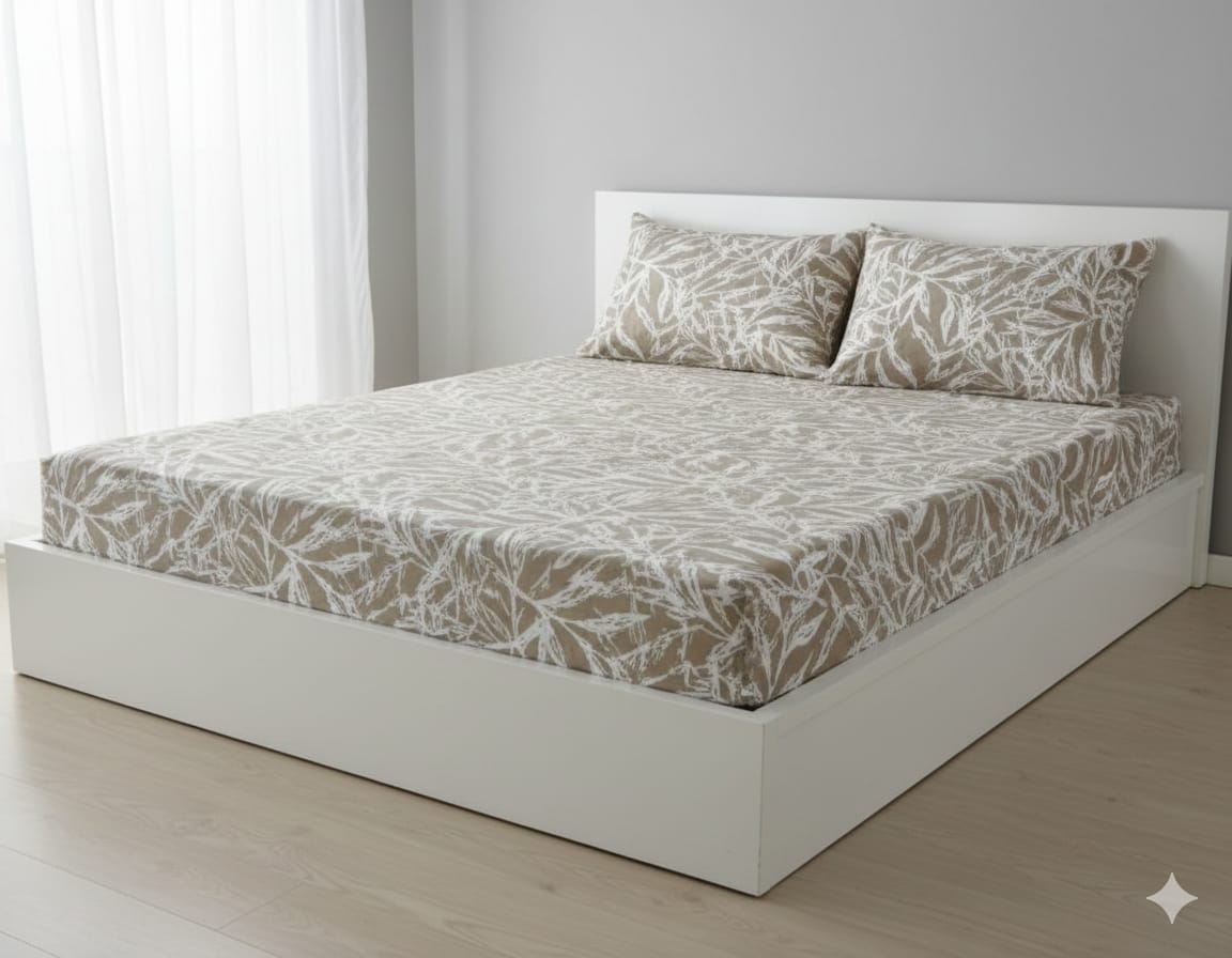 Luxury Fitted Bedsheet with All-Around Elastic – Smooth & Comfortable