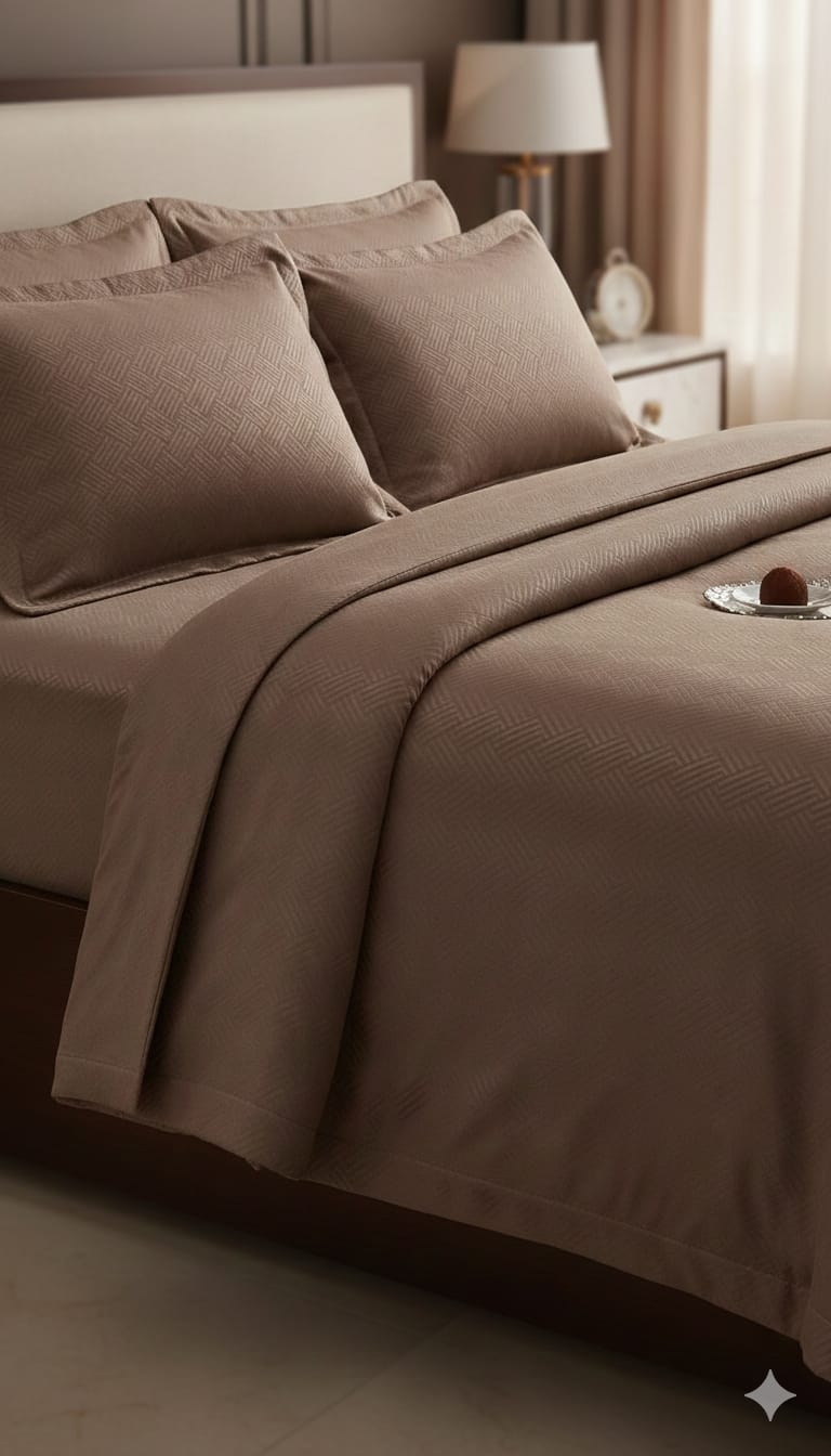 Luxury Duvet Cover Set with Matching Pillow Covers – Soft & Stylish - BROWN
