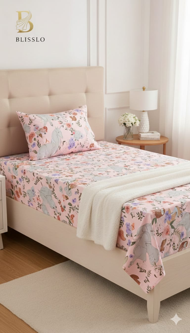 Kids Printed Bedsheet Set – Soft, Colorful & Fun Design
