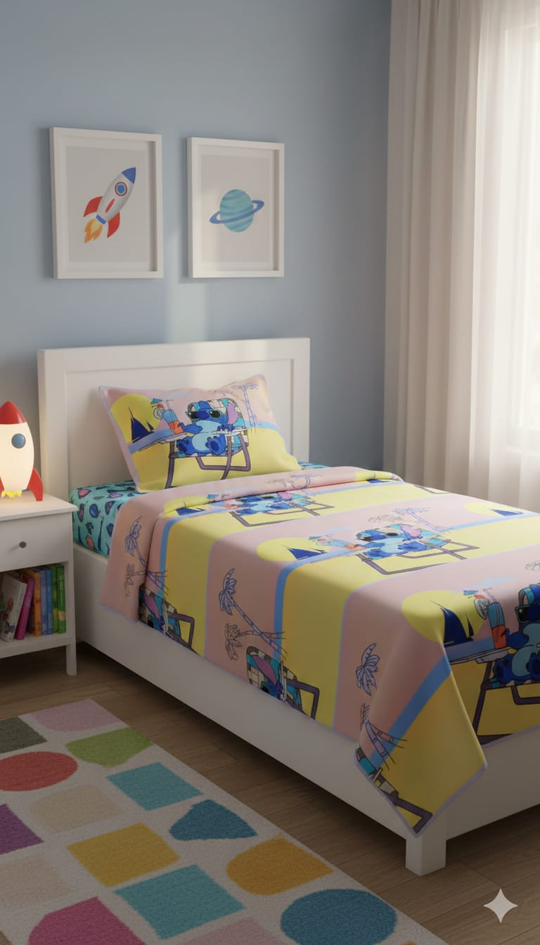 Kids Printed Bedsheet Set – Soft, Colorful & Fun Design