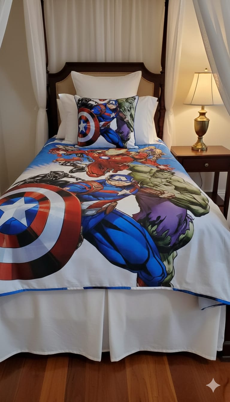 Kids Printed Bedsheet Set – Soft, Colorful & Fun Design