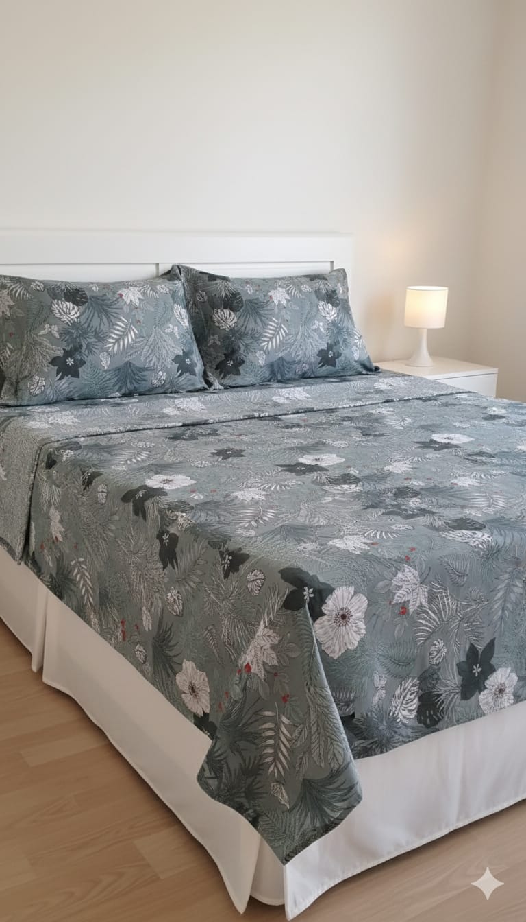 Premium Cotton silk Double Bedsheet with 2 Pillow Covers – Soft, Breathable & Modern Print-  3