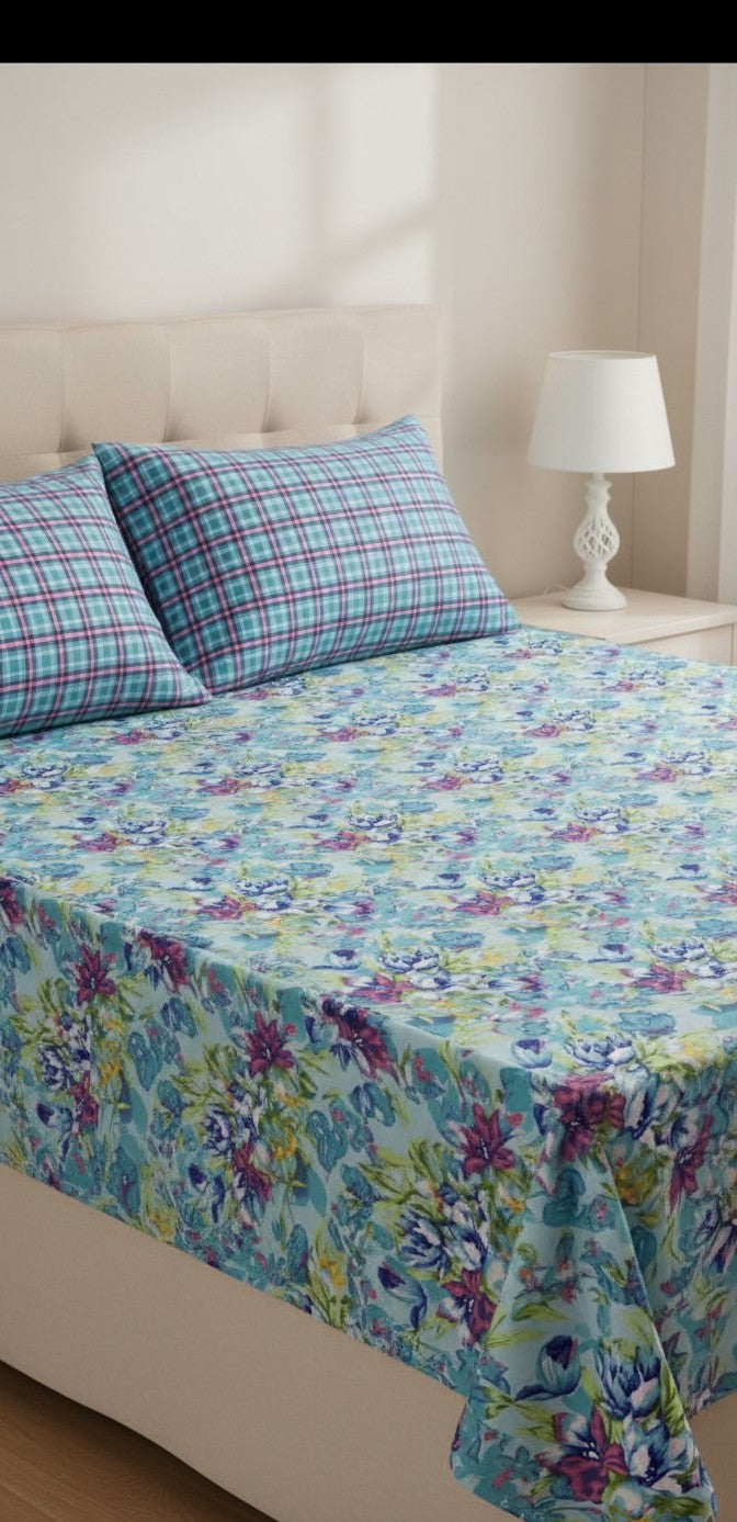 Luxury fitted bedsheet with all around elastic smooth & comfortable