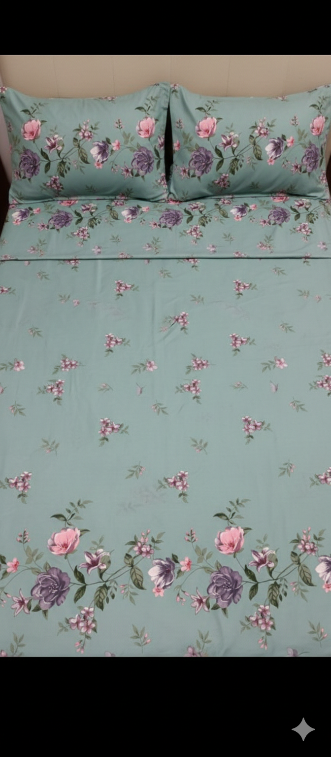 Luxury fitted bedsheet with all around elastic smooth & comfortable