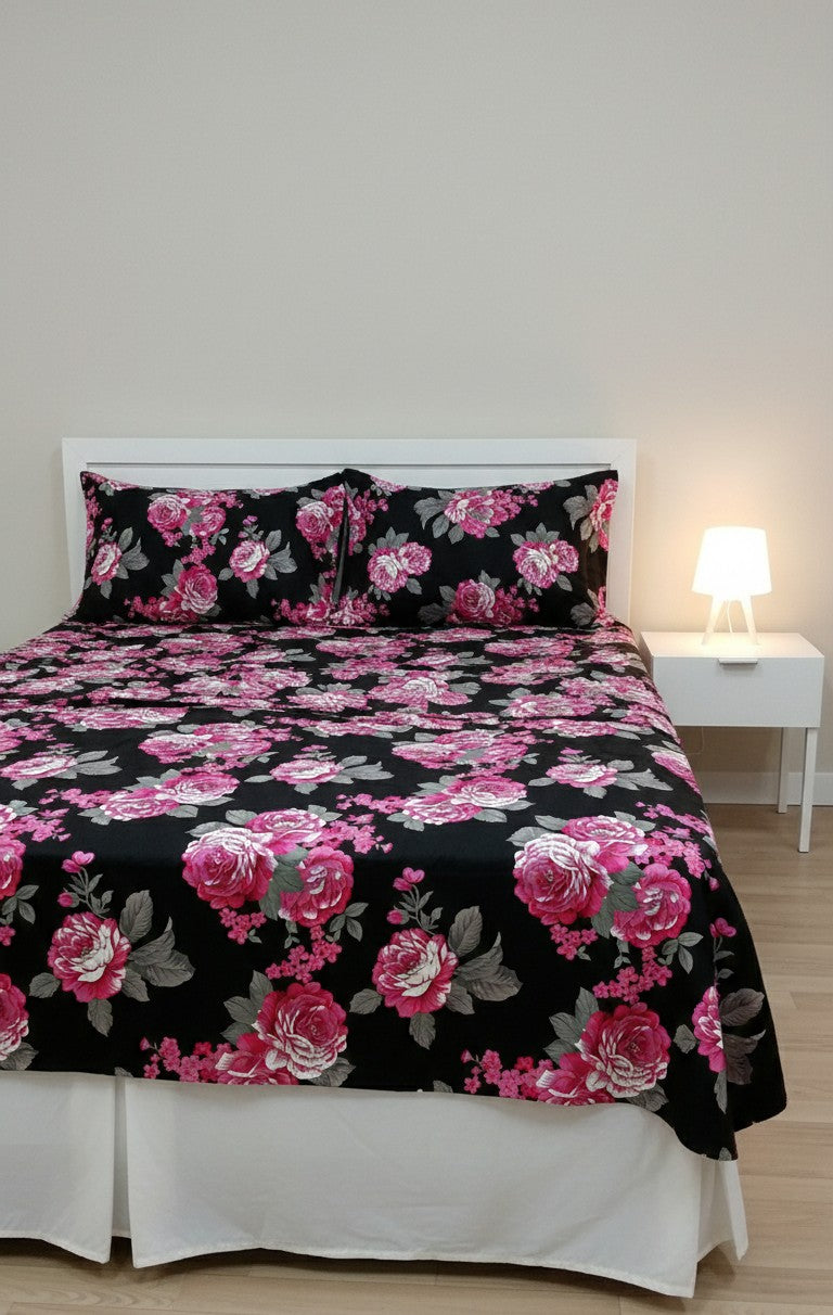 Premium cotton silk bedsheet 2 pillow and duet cover soft brathable & modern print