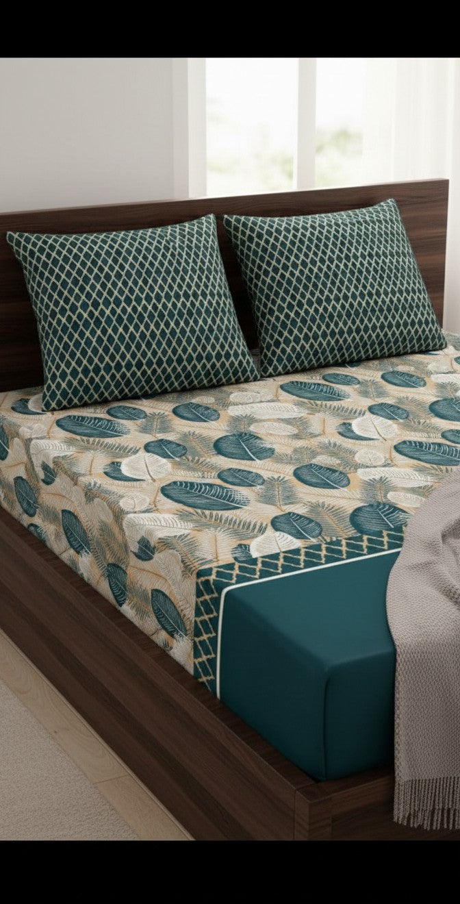 Luxury fitted bedsheet with all around elastic smooth & comfortable