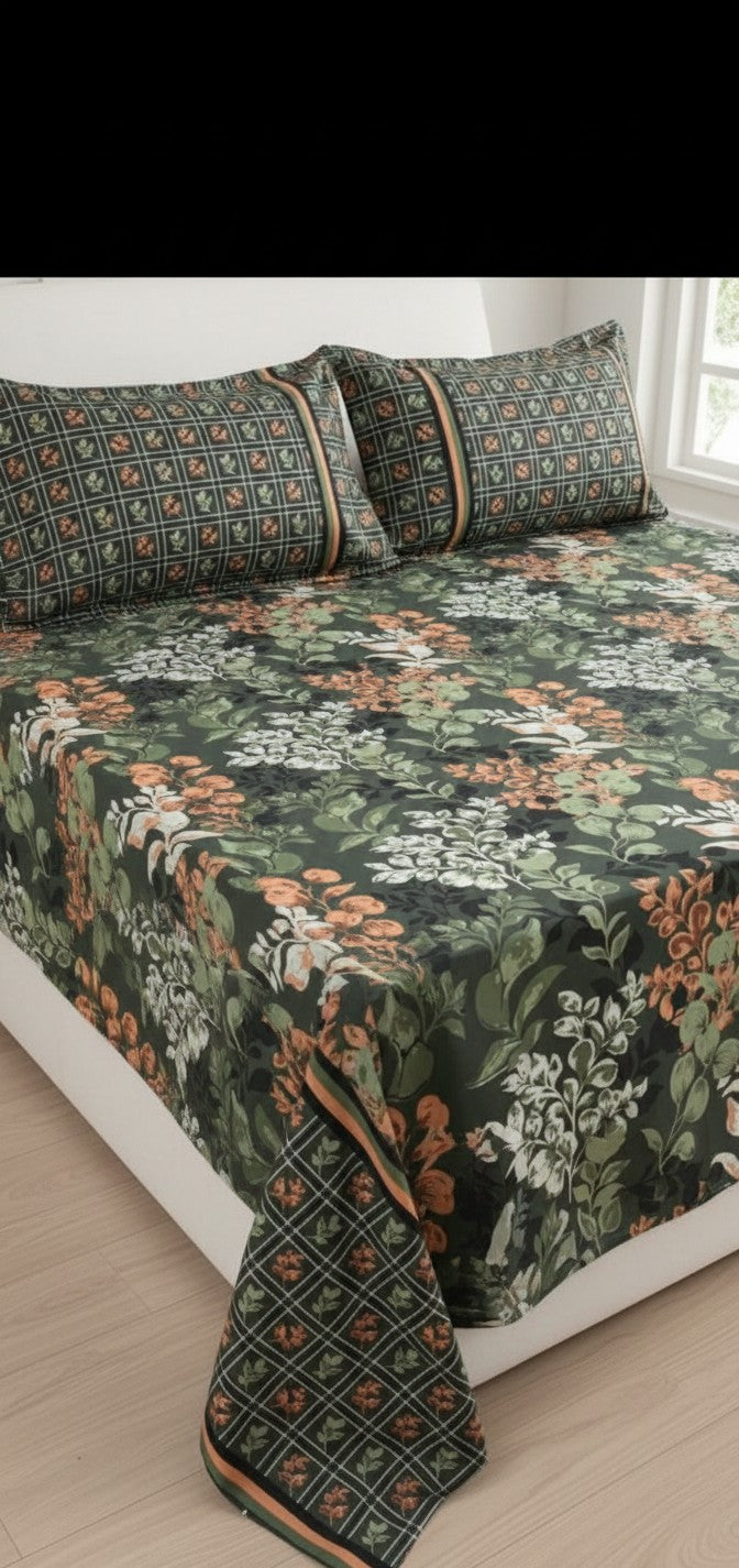 Luxury fitted bedsheet with all around elastic smooth & comfortable