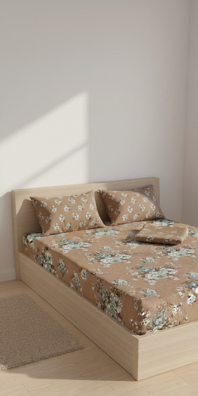 Luxury fitted bedsheet with all around elastic smooth & comfortable