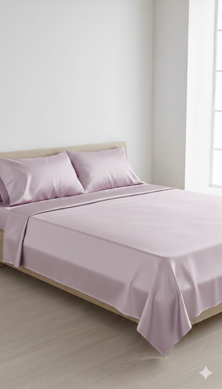 Luxury velvet sheet 2 pillow English light purple color sleep in style