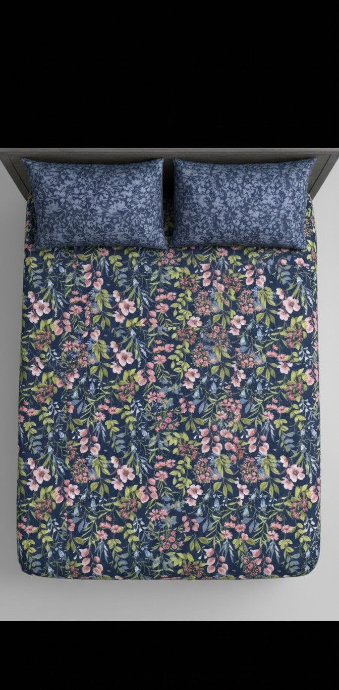 Luxury fitted bedsheet with all around elastic smooth & comfortable