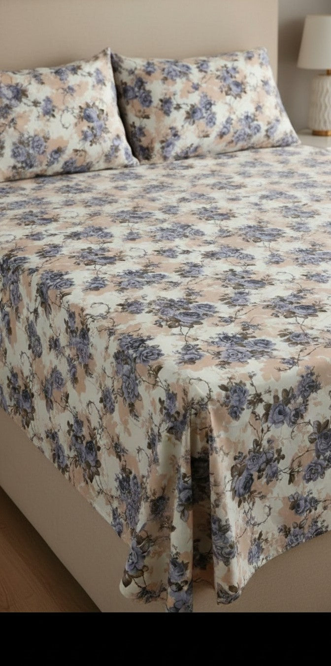 Luxury fitted bedsheet with all around elastic smooth & comfortable