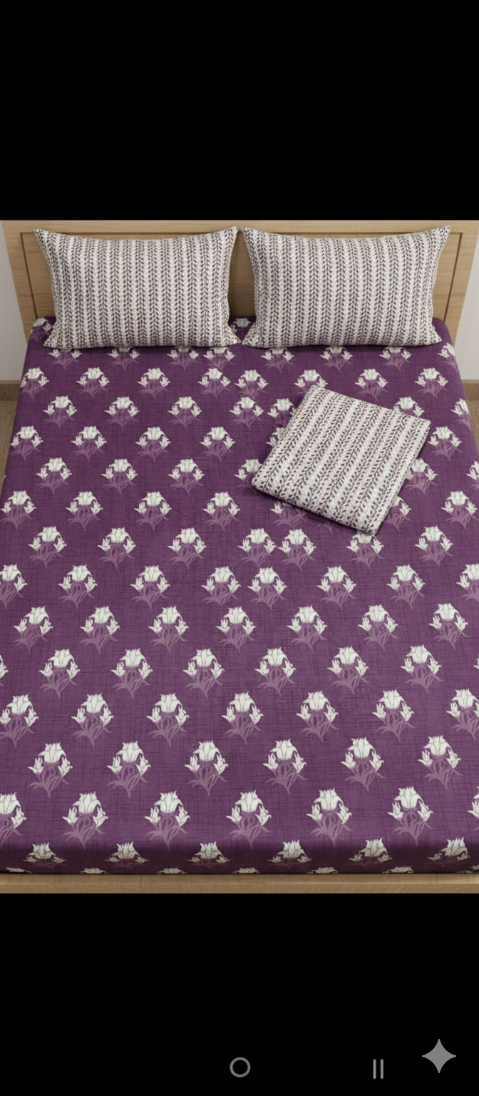 Luxury fitted bedsheet with all around elastic smooth & comfortable